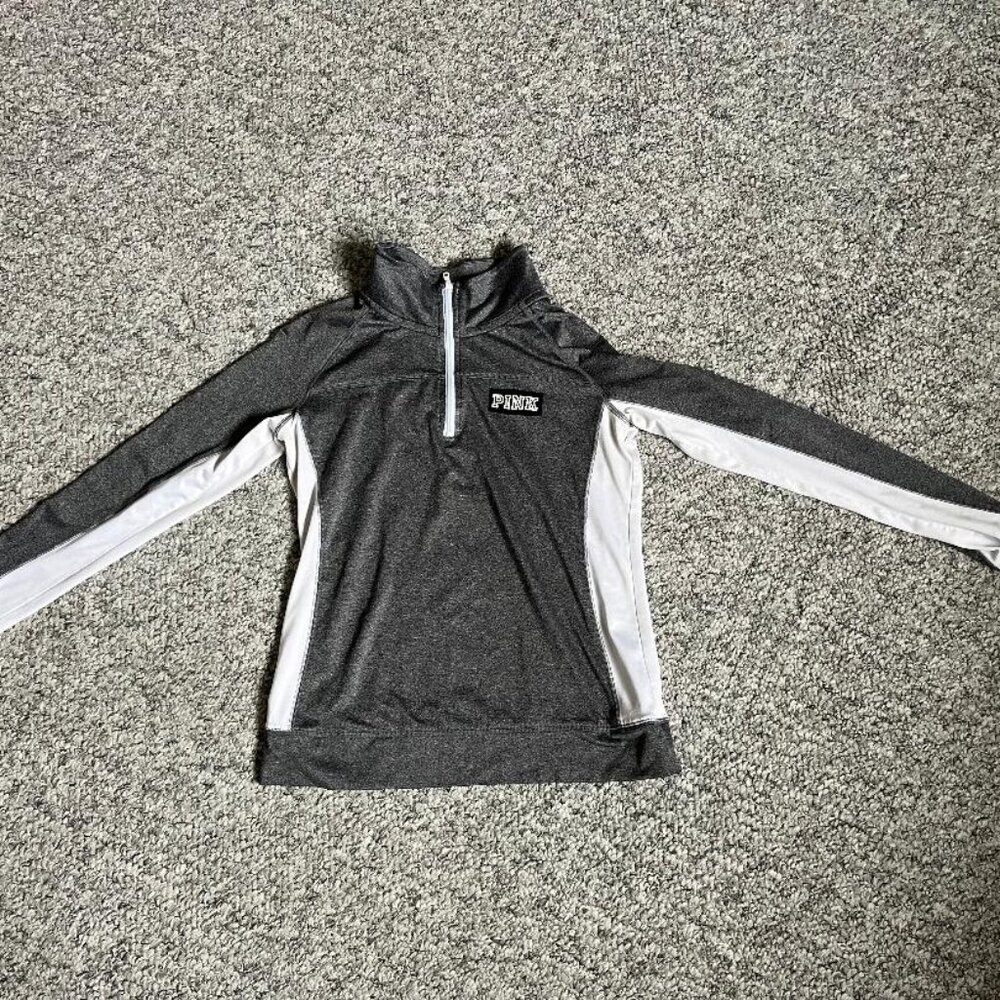 💥VS PINK Ultimate 1/4 Zip Pullover Activewear Sweatshirt Size Medium